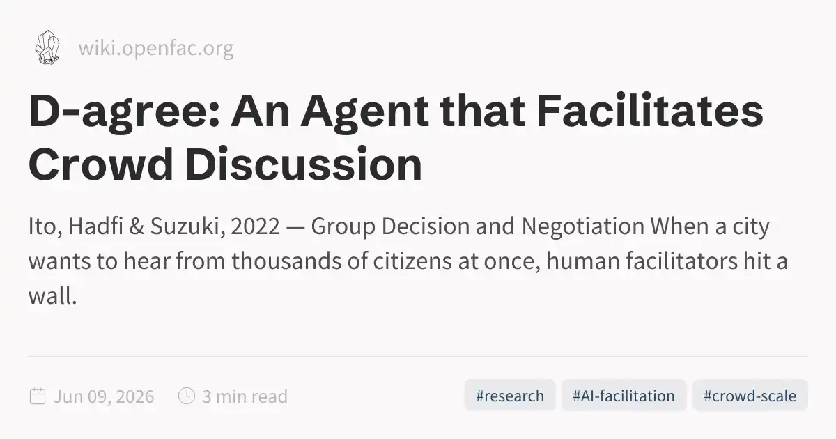 D-agree: An Agent that Facilitates Crowd Discussion